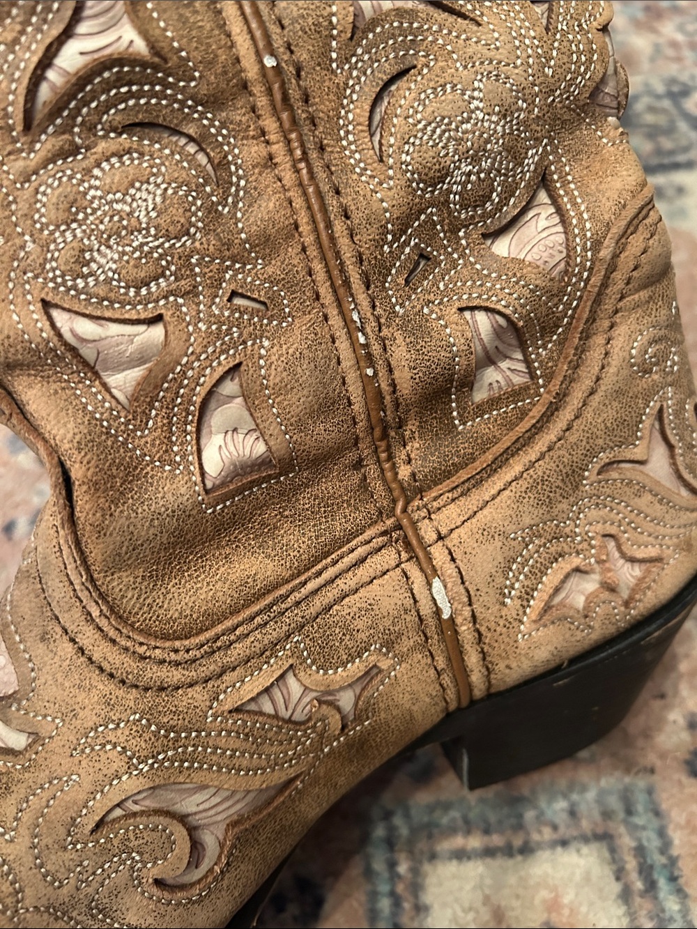 Laredo Women's Tan Embroidered Cutout Western Boots - Picture 12 of 13